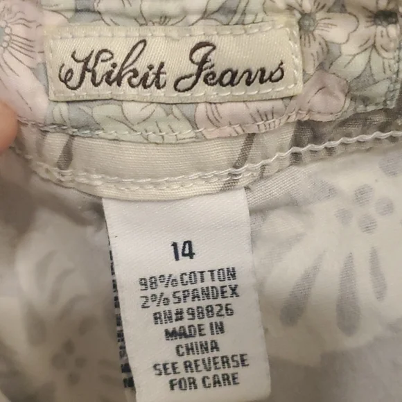 Kikit Jeans skorts size 14 floral tropical print - Picture 5 of 10